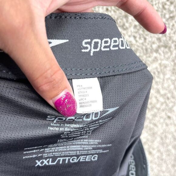 Speedo Swim Trunks Men’s XXL Gray Tech Volley 8” Board Shorts - Picture 6 of 8